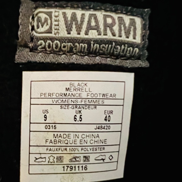 Merrell Women's Leather Faux Fur Trim Winter Boots 9 Black 200G Insu… - Picture 10 of 10